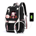 Demon Slayer Kamado Nezuko Mochila USB 18” para Notebook, Escola e Viagem – Cosplay, Teens, Patchwork